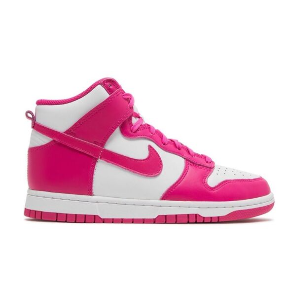 Nike Women's Dunk High White Pink Prime Blanc Rose Initial Size 8.5 - Picture 1 of 7
